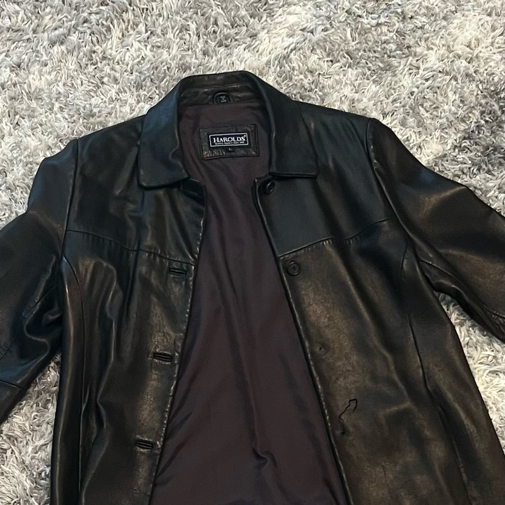 Harold’s lamb skin leather jacket